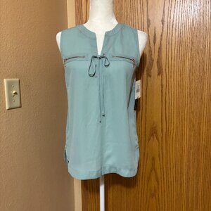 My Michelle Ladies Small Hi-Low, sleeveless top with Lace inset